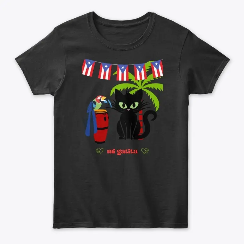 Puerto Rico Pride Black Kitty